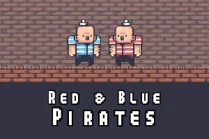 2 Player Red Blue Pirates