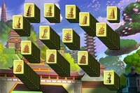 Jogo de Tower Mahjong Solitaire com belas torres chinesas antigas