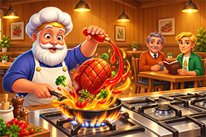 Cozinha rápido e serve clientes