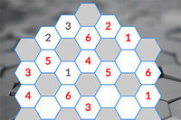 Quebra-cabeças HexNum diários em três tamanhos e dificuldades diferentes