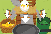 Toque para separar os ovos bons, os pintinhos e os ovos ruins!