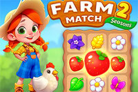 Um jogo de quebra-cabeça com tema de fazenda onde você combina peças para