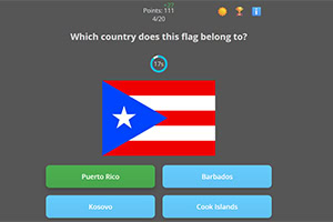 Quatro bandeiras de países diferentes em um fundo cinza com a pergunta Qual é a bandeira da Alemanha?