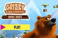 Grizzi Bear quer ajudar seus amigos lemmings que vivem com ele no bairro alto