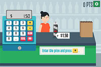 Utilize sua máquina registradora para processar as compras dos clientes