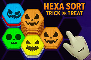 Hexa Sort Trick or Treat Entre em um reino assombrado de quebra-cabeças, onde blocos hexagonais brilhantes se escondem numa teia de desafios sinistros