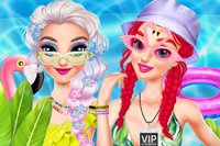 Neste jogo de transformação online, junte-se a Elsa e Ariel para atividades