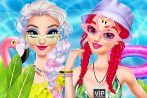 Neste jogo de transformação online, junte-se a Elsa e Ariel para atividades divertidas de verão que você vai adorar