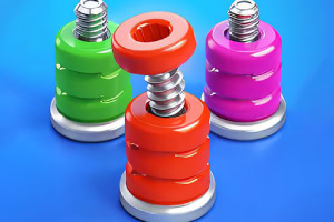 Brinquedos de mola coloridos em fundo azul
