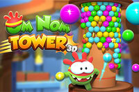 Estoure, gire e conquiste a torre em Om Nom Tower 3D – a aventura definitiva