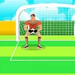 Goleiro de futebol em desenho animado agachado na frente do gol