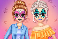 Ajude Anna e Elsa com arte facial, penteados e roupas para o blog de moda delas