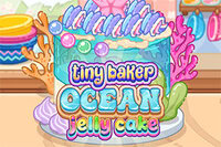 Faz um doce bolo de gelatina do oceano