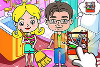 Ajude uma nova família a transformar uma casa desarrumada num lar acolhedor