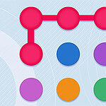Diagrama de moléculas e átomos coloridos em fundo azul com linhas onduladas
