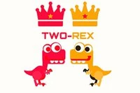 Um jogo de corrida colorido do T-Rex com uma opção para dois jogadores