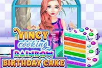 Vincy Cooking Rainbow Birthday Cake