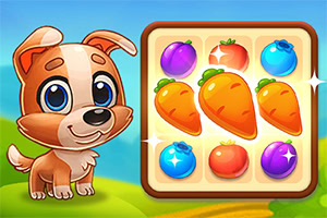 Junte-se a Oscar, o cachorro inteligente da fazenda, em Yummy Tales 3 – o divertido e viciante jogo de Match 3!